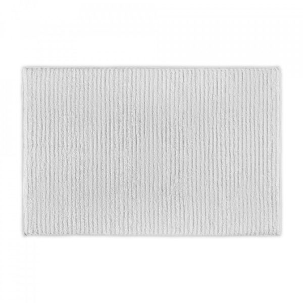 wavy organic cotton bath mat white