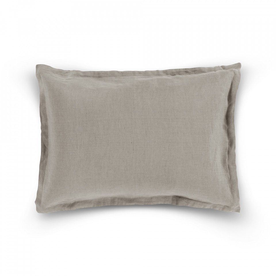 Льняная наволочка WRINKLE WASHED HAMAM 50*70 см (дым)