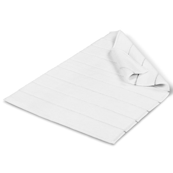 171721 Cozy Bath Rug White Dark Grey