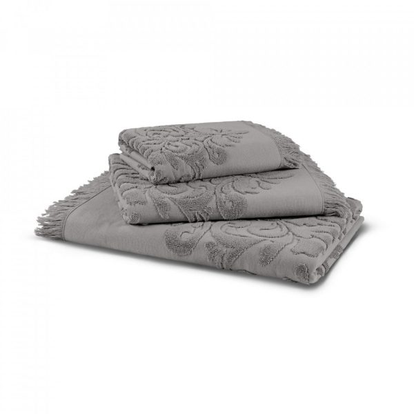 hamam penna solid jacquard hand towel dark frost grup