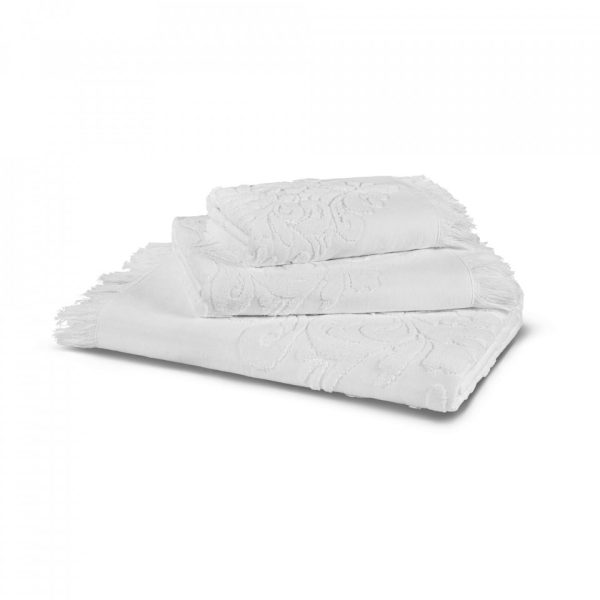 hamam penna solid jacquard hand towel white grup