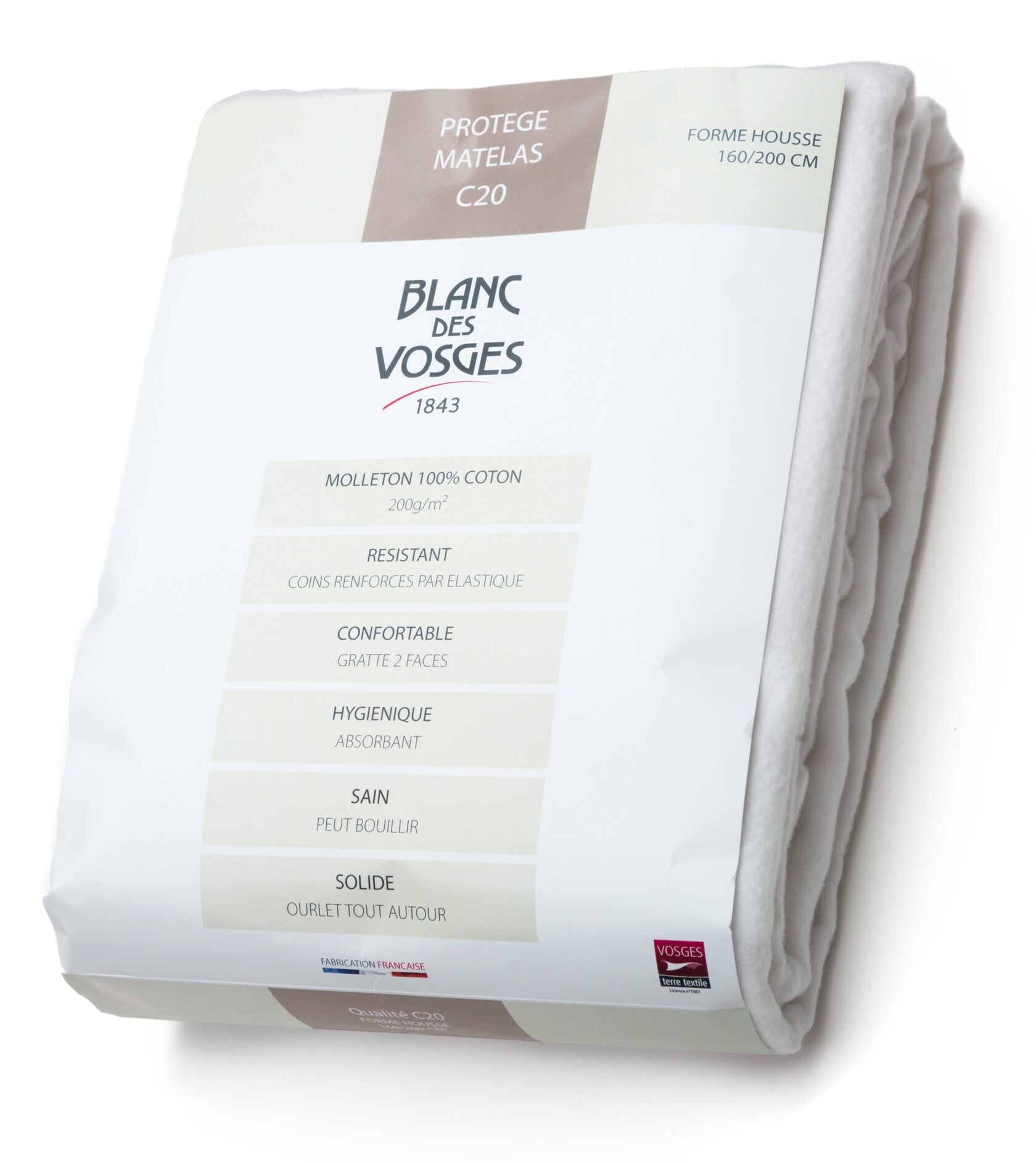 Чехол матраца выс фланель BLANC DES VOSGES